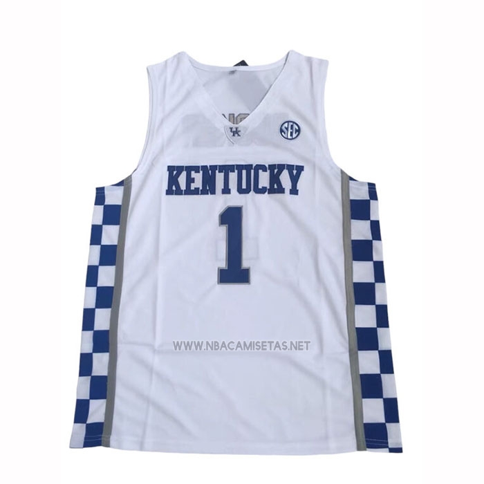 Camiseta NCAA Kentucky Wildcat Devin Booker 2025 Blanco